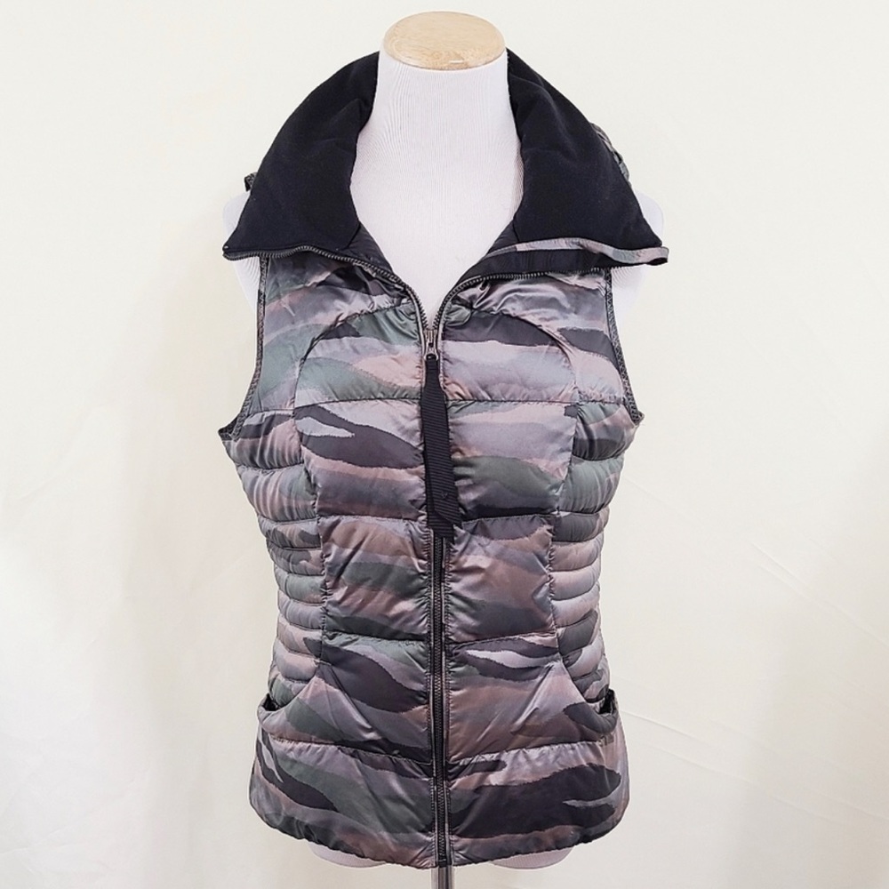 Lululemon Fluffin Awesome vest Coast Camo puffer 8